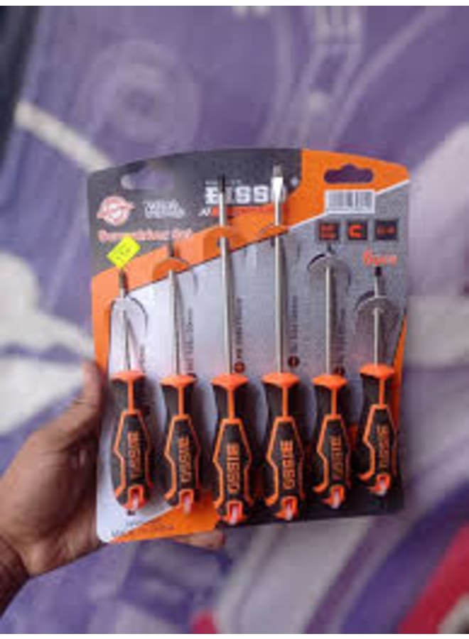 بيسو طقم مفك يد كاوتش 6 قطع سن مغناطيس BISSO