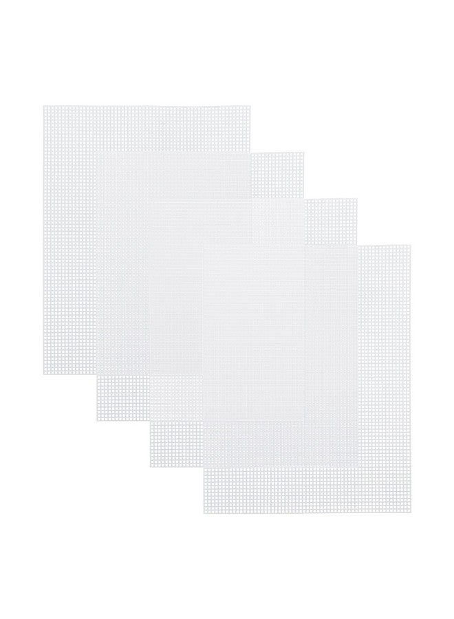 Caydo 4 Pieces 7 Count Plastic Mesh Canvas Sheets For Embroidery Acrylic Yarn Crafting Knit Crochet Projects And Make Aquarium Dividers (10.5 X 13.5 Inch) - Image 1