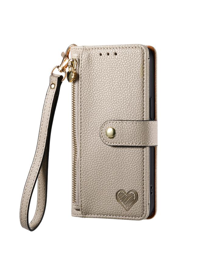 S-TOP Case For iPhone 11 Love Zipper Lanyard Leather Phone Case - Image 2