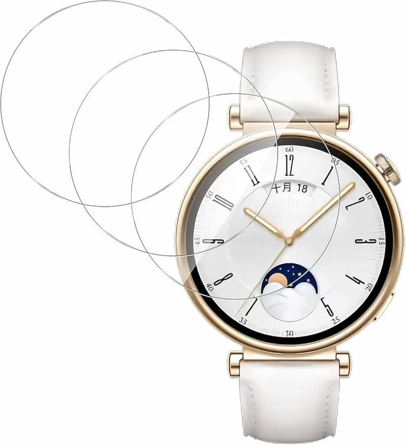 Dado 3 Pack Tempered Glass Screen Protector for Huawei Watch GT4 43mm, Anti-Scratch, HD Clear - Image 2