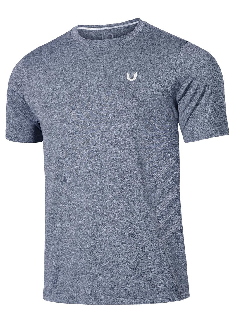 NORTHYARD Breathable 2.0â„¢ Men's Athletic Workout T-Shirt BLUEHEATHER-L - Image 1