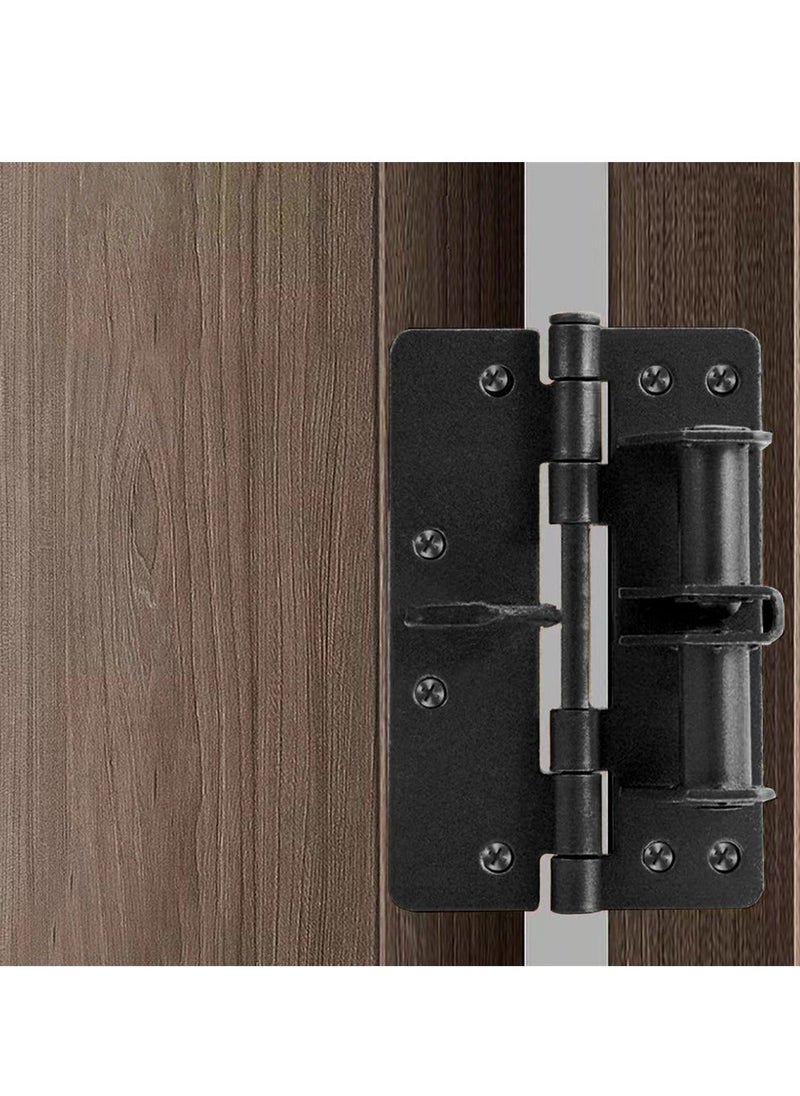 Generic Self-Closing Door Hinges, 2PCS 4 Inch Automatic Self Closing Soft Close Hinges, Iron Fireproof Inner Door Hinge, Heavy Duty Adjustable Tension Spring Hinges with Screw, for Residential  - Image 4