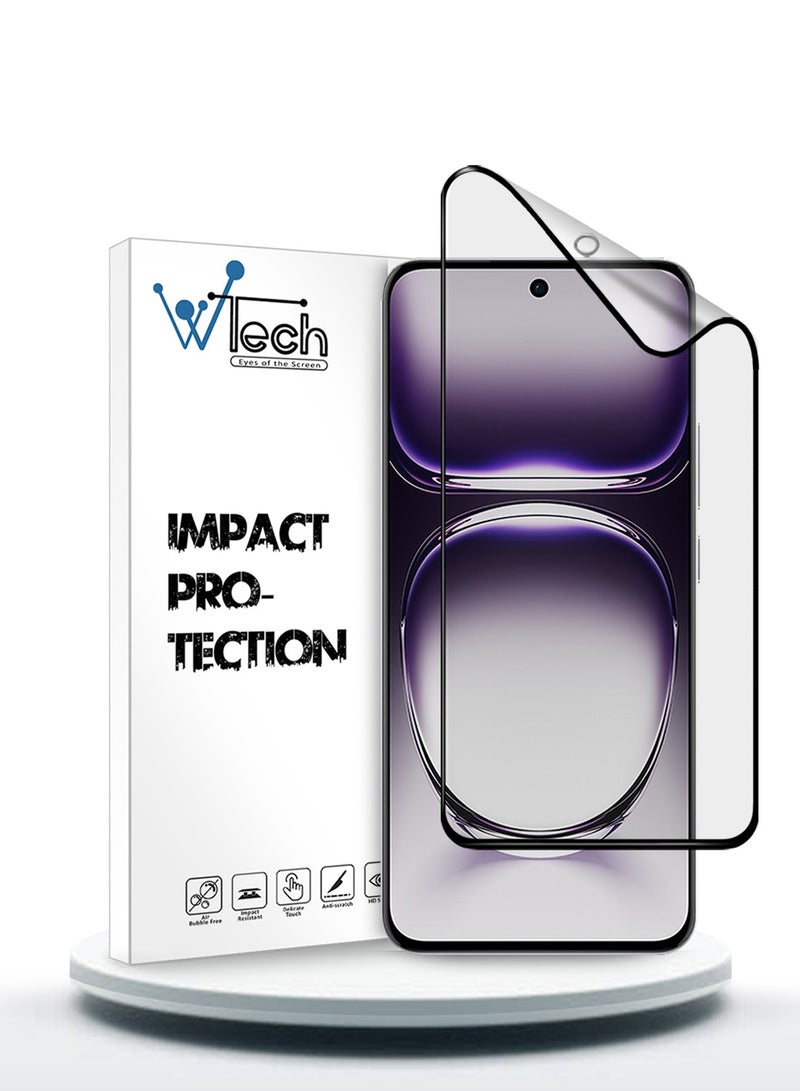 Wtech Oppo Reno12 5G 2024 Nano Ceramic Full Glue Full Cover Matte Flexible Screen Protector (MSCNMN) - Clear/Black - Image 1