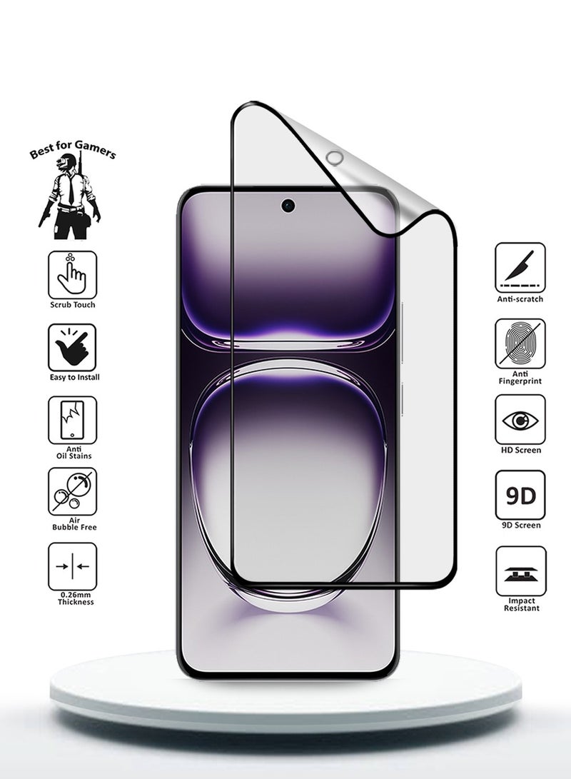 Wtech Oppo Reno12 5G 2024 Nano Ceramic Full Glue Full Cover Matte Flexible Screen Protector (MSCNMN) - Clear/Black - Image 2