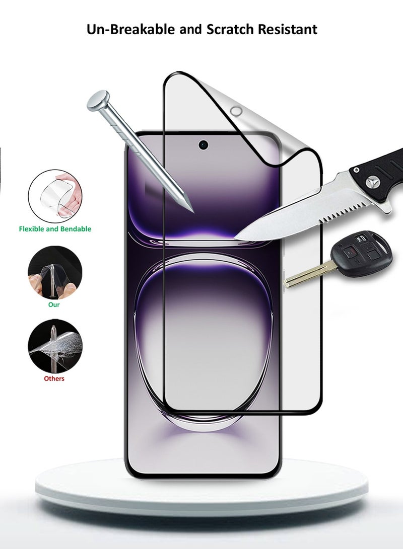 Wtech Oppo Reno12 5G 2024 Nano Ceramic Full Glue Full Cover Matte Flexible Screen Protector (MSCNMN) - Clear/Black - Image 3