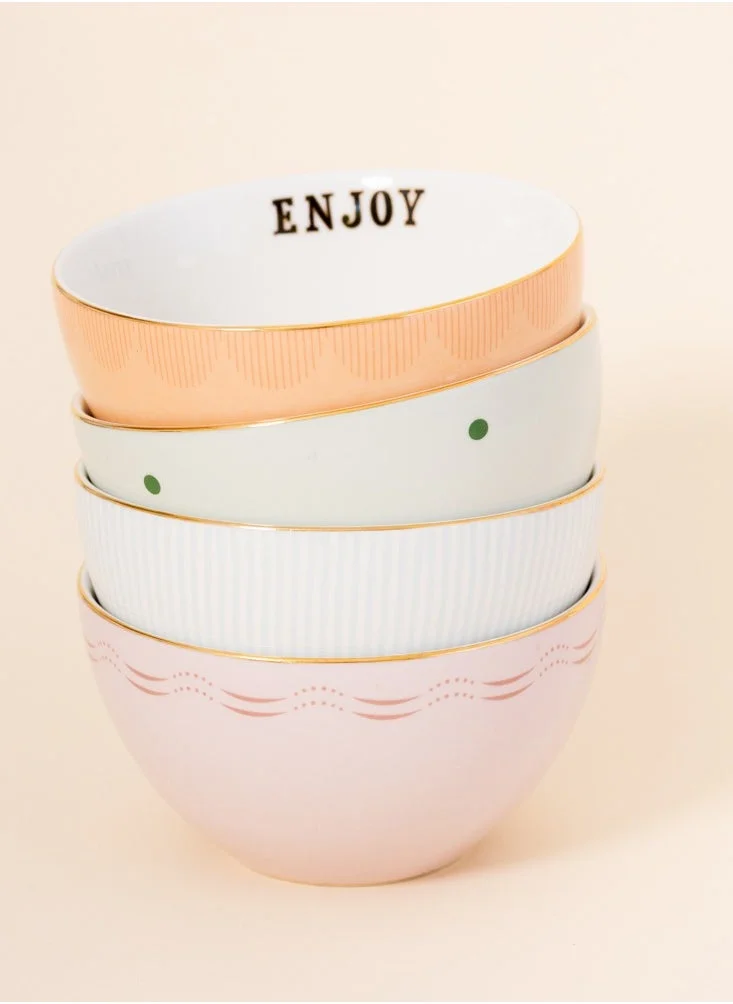 YVONNE ELLEN Yvonne Ellen 4 Piece Slogan Cereal Bowls