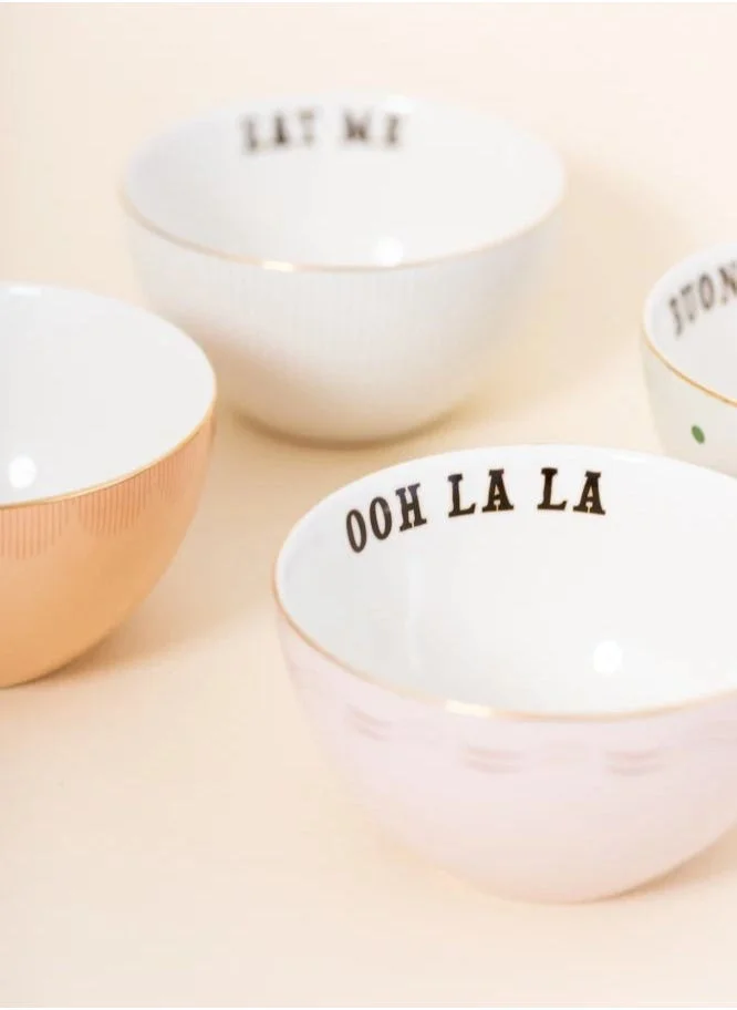 YVONNE ELLEN Yvonne Ellen 4 Piece Slogan Cereal Bowls