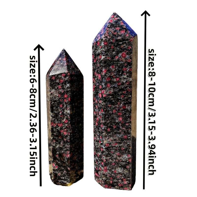 Natural Garnet Biotite Symbiotic Crystal Quartz Matrix Tower Pointed Stele 7 to 8cm Polished Stone Spiritual Gemstone Interior Decoration Crystal Array Combination Holiday Gift Personal Collection - Image 4