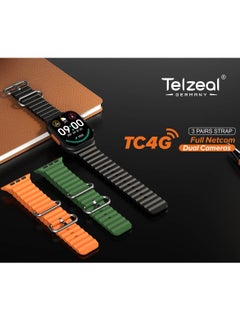 Telzeal Telzeal TC4G 2.2 Inch Full Screen Display Smart Watch With Dual Camera and Sim Card Support  With 3 Pair Straps and Wireless Charger For Ladies and Gents  - Image 3