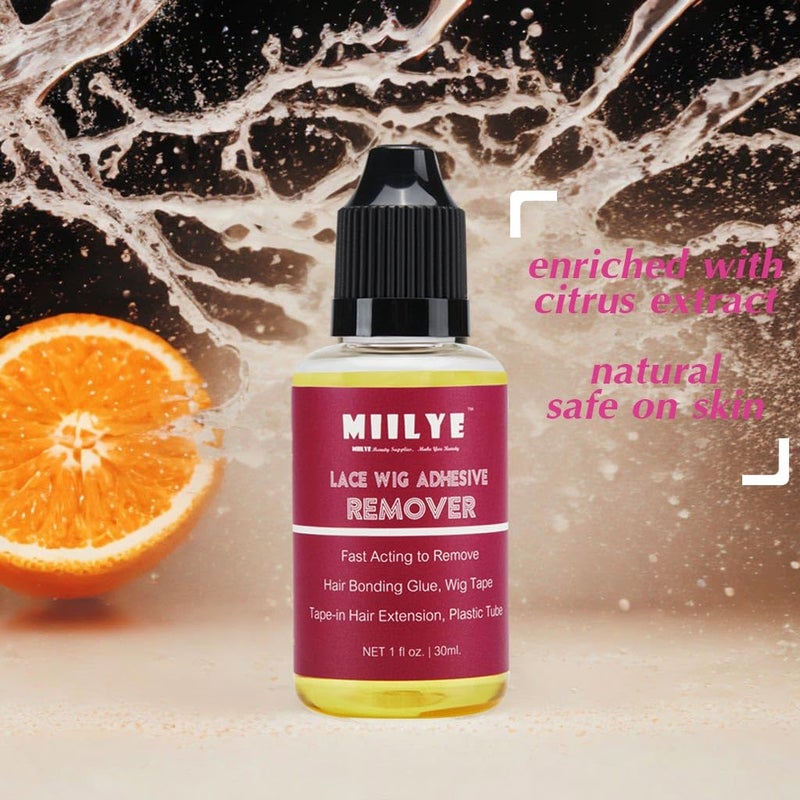 MIILYE Wig Glue Remover x 2 Bottles, Tape in Hair Extensions Remover |Solvent for Adhesive Residue, Lace Front Wig |Poly Hairpieces |Toupee |Cosmetic Hair Bonding Tape Removal - Image 5