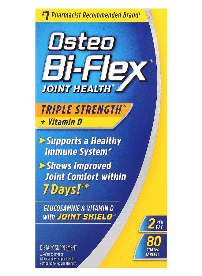 Osteo Bi-Flex Joint Health + Vitamin D Triple Strength 80 Coated Tablets 