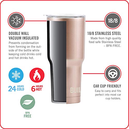 BUILT 30 Ounce Double Walled Stainless Steel Tumbler Silver 5193239 - Image 2