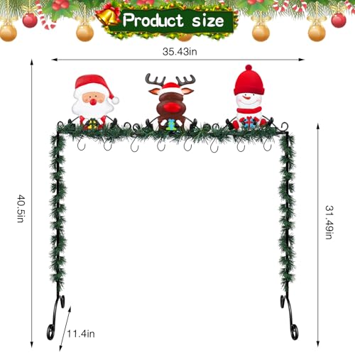Mukum Christmas Stocking Holder Stand Hangers with 8 Hooks Metal Stocking Holder Freestanding for Floor Christmas Stocking Holders Christmas Decorations - Image 3