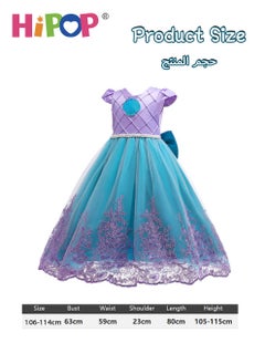HIPOP Girls Princess Dress Up with Bustle,Cosplay Costume,Birthday Party Outfits,Blue Mermaid Dress with Support,110cm  - Image 5