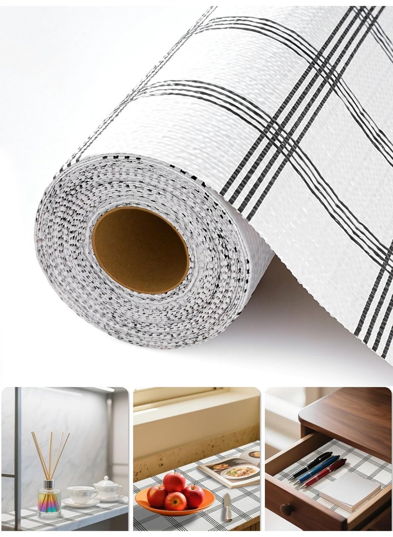 KINGMAZI Drawer and Shelf Liner 30 * 600cm, Non-Slip Kitchen Cabinet Liners Non-Adhesive Thick Strong Grip Waterproof Washable Mats Protect Dresser Shelves Cupboard Bathroom Cabinets - Image 1