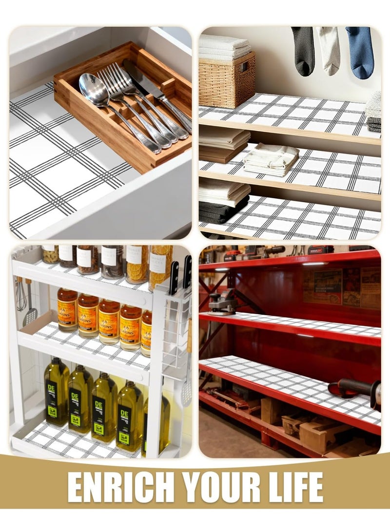 KINGMAZI Drawer and Shelf Liner 30 * 600cm, Non-Slip Kitchen Cabinet Liners Non-Adhesive Thick Strong Grip Waterproof Washable Mats Protect Dresser Shelves Cupboard Bathroom Cabinets - Image 5