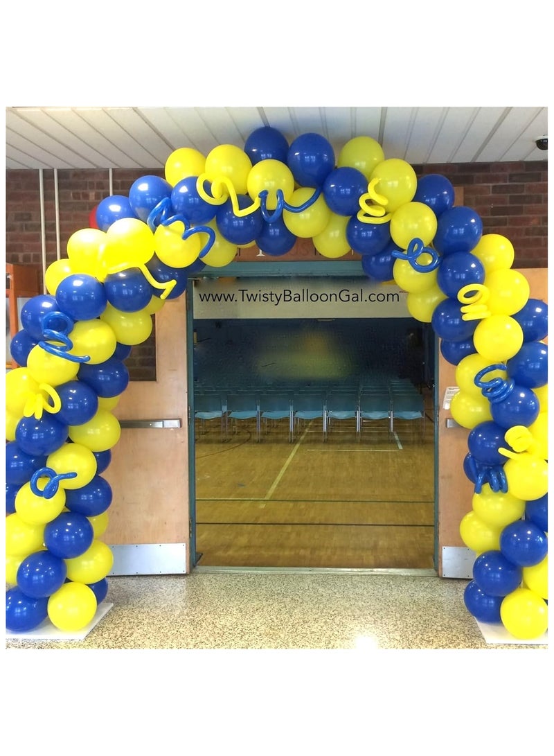 HOME ZONE 35 Pack Navy Blue Yellow White Balloons, 12 Inch Navy Blue Yellow White Party Balloons for Birthday Wedding Graduation Anniversary Party Decorations - Image 5