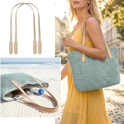 Winsyison 4pcs PU Leather Purse Bag Handles, Wraps Mount Handbag Band with Rivets, Sew on Short Bag Belt Strap Replacement for Purse Underarm Bag Wallet Shopping Bags- Coffee & Khaki - Image 5