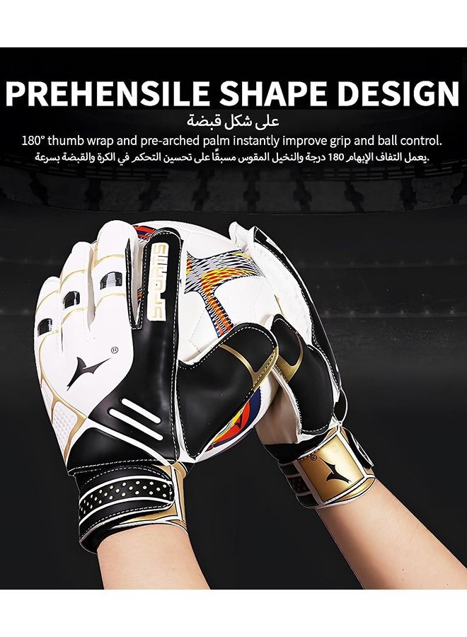 Taiahiro Football Gloves for Kids & Youth & Adult, Goalie Gloves with Finger Support, Durable Soccer Goalkeeper Gloves for Junior Kids Training Match, Strong Grip & Pro-Level Keeper Football Gloves - Image 4