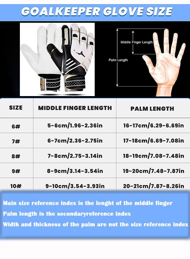 Taiahiro Football Gloves for Kids & Youth & Adult, Goalie Gloves with Finger Support, Durable Soccer Goalkeeper Gloves for Junior Kids Training Match, Strong Grip & Pro-Level Keeper Football Gloves - Image 2