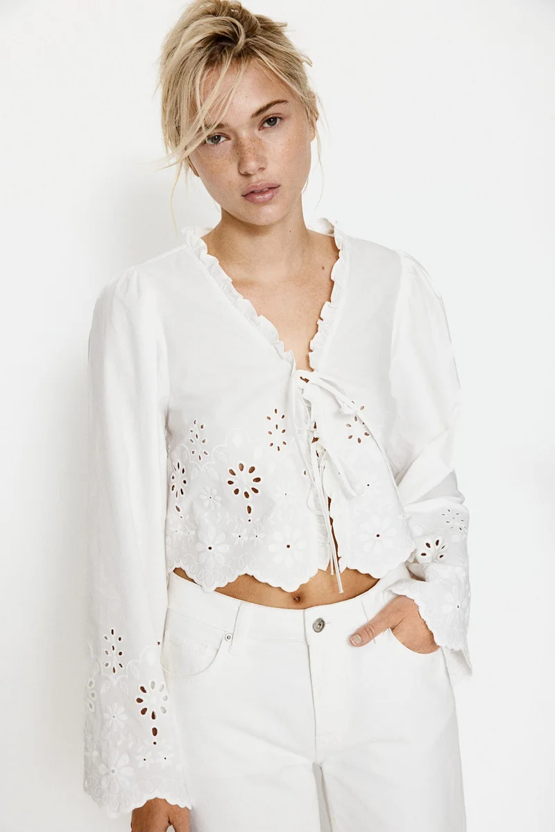 H&M Broderie anglaise cotton blouse