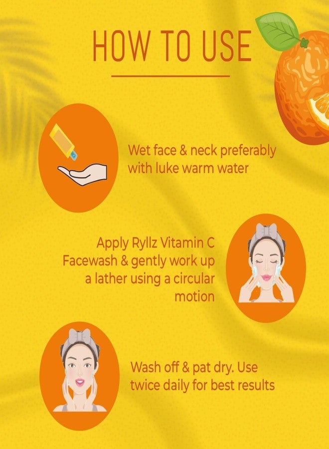 RYLLZ ESSENTIALS Vitamin C Face Wash | Skin Brightening with Stable & Effective Vitamin C, Salicylic Acid, Hyaluronic Acid & Niacinamide | For Glowing Skin, Dark Spots, Oil Control, Open Pores, Uneven & Dull Skin | 100 ml - Image 5