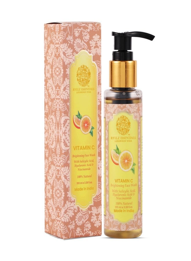 RYLLZ ESSENTIALS Vitamin C Face Wash | Skin Brightening with Stable & Effective Vitamin C, Salicylic Acid, Hyaluronic Acid & Niacinamide | For Glowing Skin, Dark Spots, Oil Control, Open Pores, Uneven & Dull Skin | 100 ml - Image 1