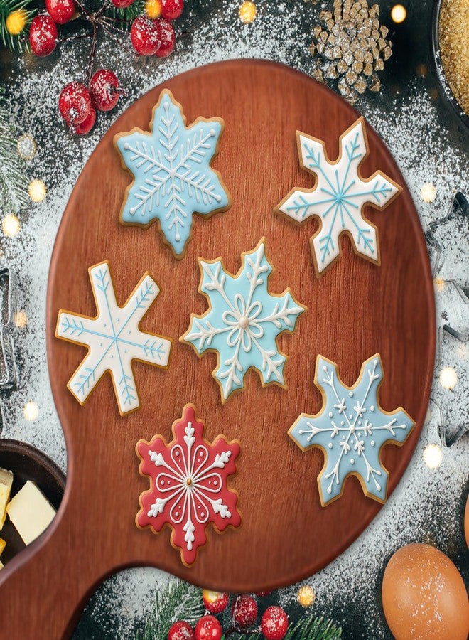 FUSOTO 6PCS Snowflake Cookie Cutter Set, Christmas Cookie Cutters, Holiday Shaped Biscuit Molds, Stainless Steel Baking Supplies for Homemade Cookies, Christmas Snowflake - Image 4