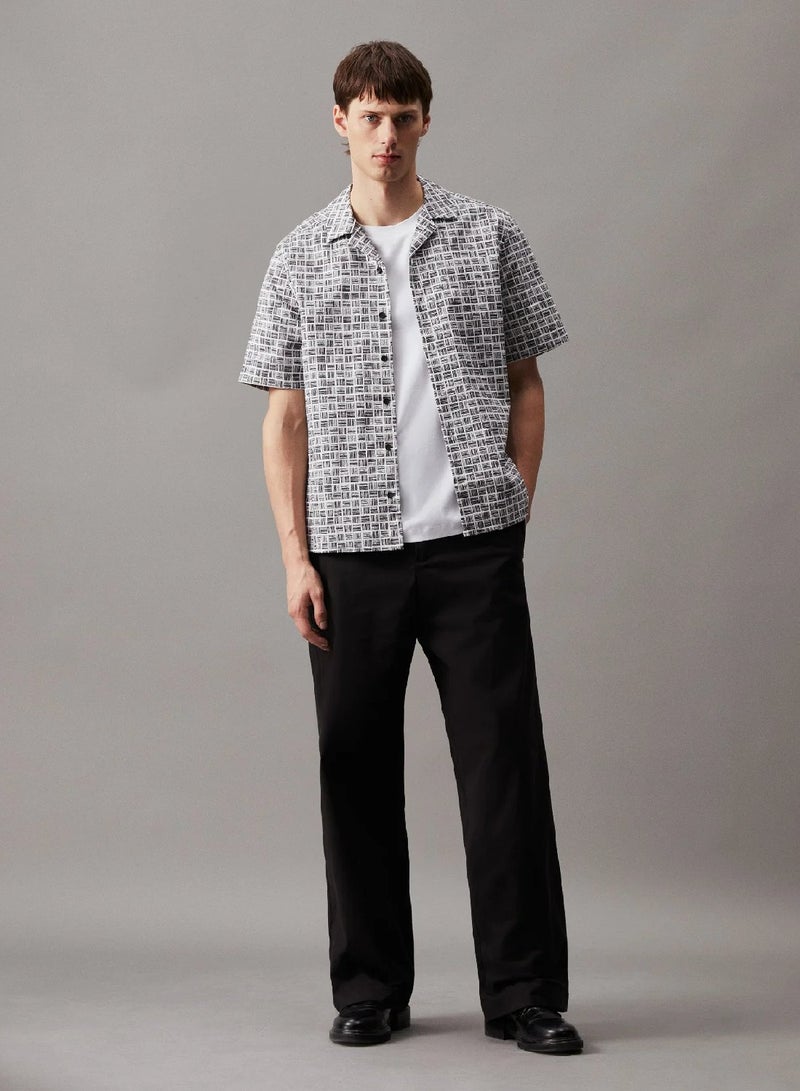 CALVIN KLEIN Boxy Grid Printed Logo Shirt - Image 4