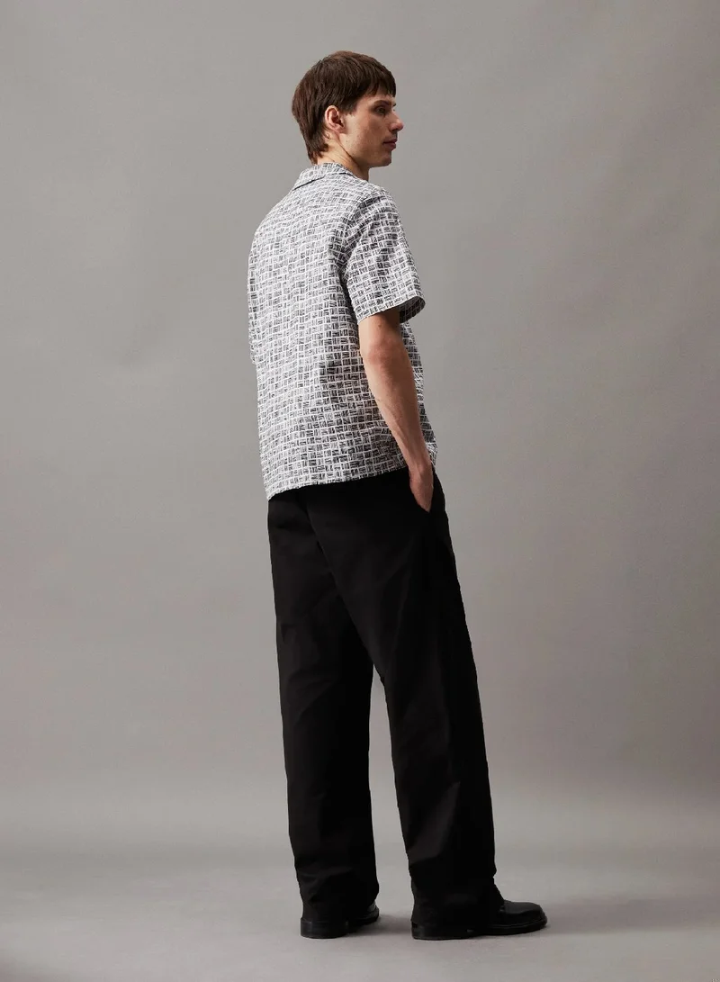 CALVIN KLEIN Boxy Grid Printed Logo Shirt