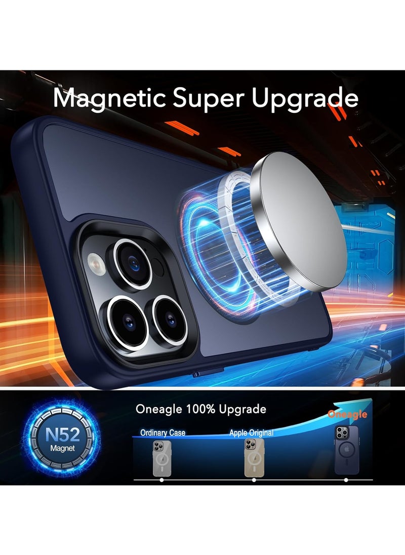 Generic - Magnetic Case For iPhone 12 Pro Max Case Compatible with MagSafe Military Grade Protection Shockproof Translucent Matte Case Anti Scratch Shockproof Phone Case (Blue) - Image 1