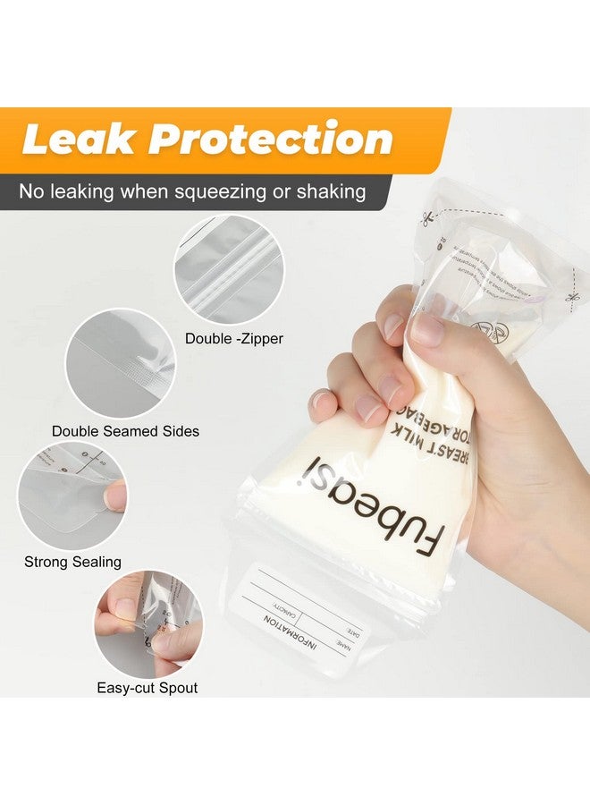 Fubeasi Breastmilk Storing Bags,Temp-Sensing Discoloration Milk Storing Bags for Breastfeeding, Leak Proof Double Zipper Seal Self Standing Breastmilk Bags for Breastfeeding - 6 OZ/180ml (60 Count) - Image 3