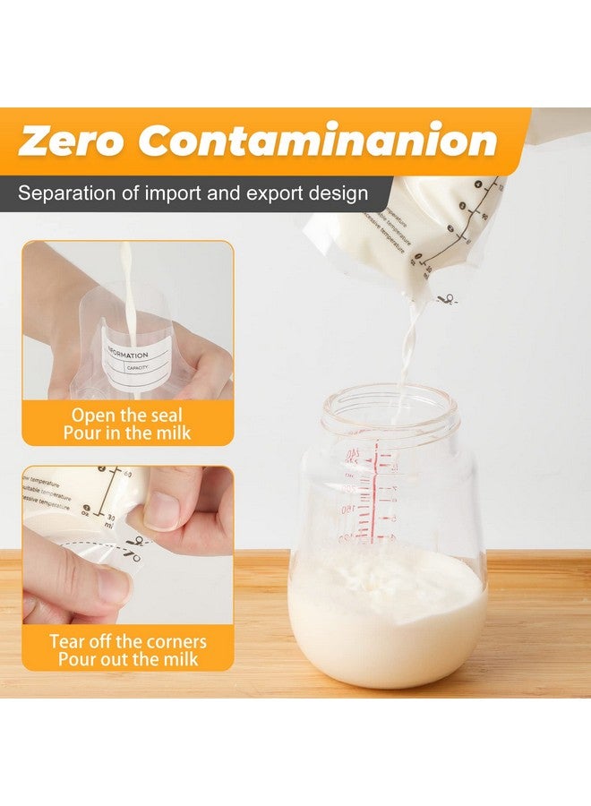Fubeasi Breastmilk Storing Bags,Temp-Sensing Discoloration Milk Storing Bags for Breastfeeding, Leak Proof Double Zipper Seal Self Standing Breastmilk Bags for Breastfeeding - 6 OZ/180ml (60 Count) - Image 4