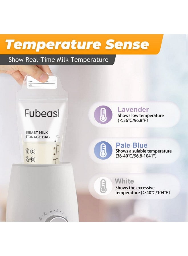 Fubeasi Breastmilk Storing Bags,Temp-Sensing Discoloration Milk Storing Bags for Breastfeeding, Leak Proof Double Zipper Seal Self Standing Breastmilk Bags for Breastfeeding - 6 OZ/180ml (60 Count) - Image 2