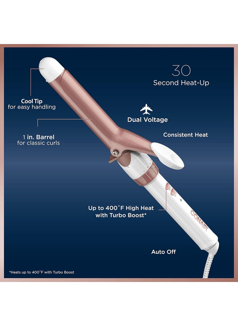 CONAIR Conair Double Ceramic 1Inch Curling Iron 1inch barrel produces classic curls  for use on short medium and long hair  - Image 4