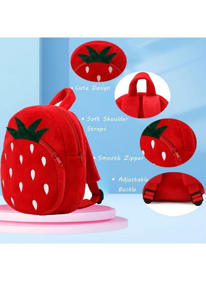 فرانتك حقيبة ظهر مدرسية من القطيفة الناعمة بتصميم رسوم متحركة على شكل حيوان للأولاد والبنات من سن 2 إلى 5 سنوات وحقائب سفر للتنزه والحضانة ومرحلة ما قبل المدرسة (Redstrawerry_2024) - Image 4