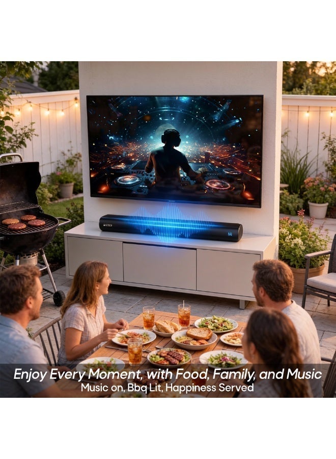 Aztech 2.1CH Soundbar with Wired Subwoofer 120W Bluetooth 5.3 Home Theater System Game Mode with HDMI ARC, Optical, AUX, USB, DSP, 3EQ Modes & Remote Deep Bass Surround Soundbar TV Speaker UAE Ver - Image 2