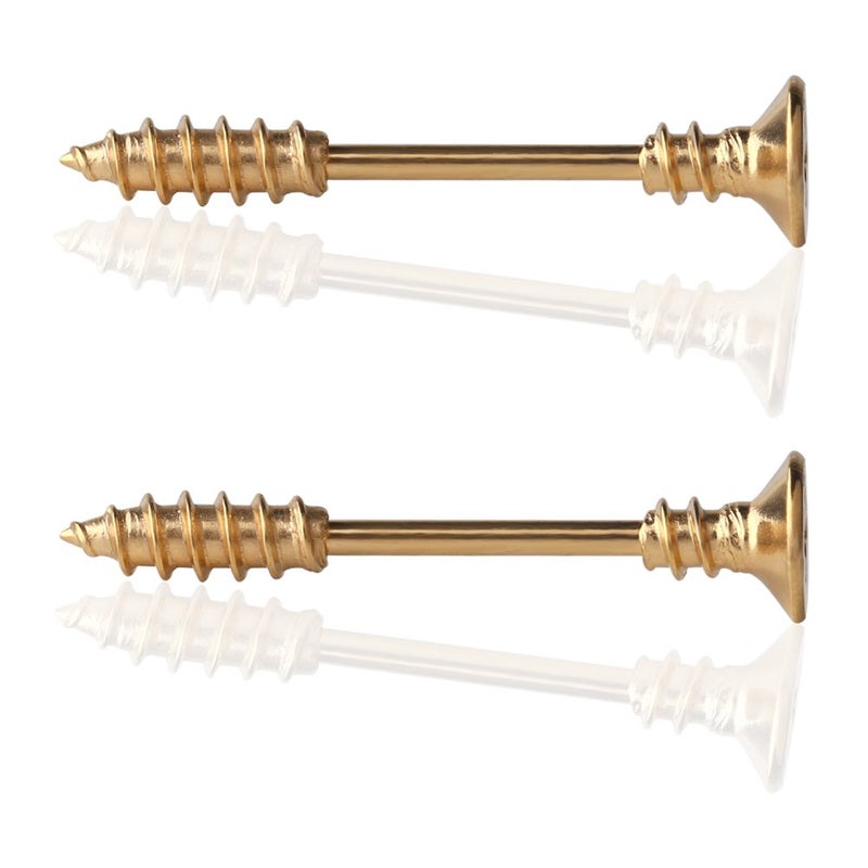 Ruifan 316L Stainless Steel Screw Bar Nipple Barbell Ring Body Piercing 14G 6PCS - Mix Color - Image 2