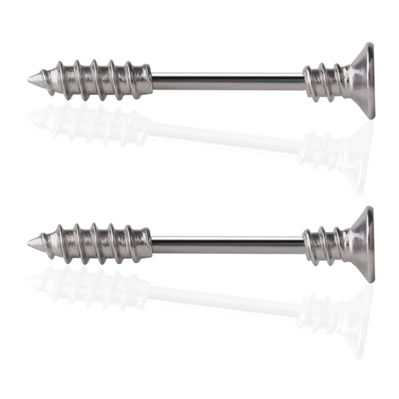 Ruifan 316L Stainless Steel Screw Bar Nipple Barbell Ring Body Piercing 14G 6PCS - Mix Color - Image 4