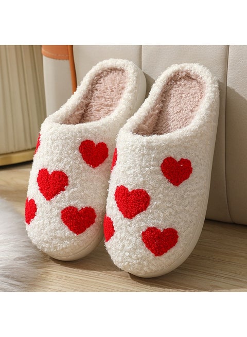 Heart sharp Home Slippers for Women Men, Winter Plush Slipper with Memory Foam, Fluffy Soft Warm Slip On House Slippers, Anti-Skid Cozy Plush Warm Couple Slippers for Indoor Outdoor Slippers