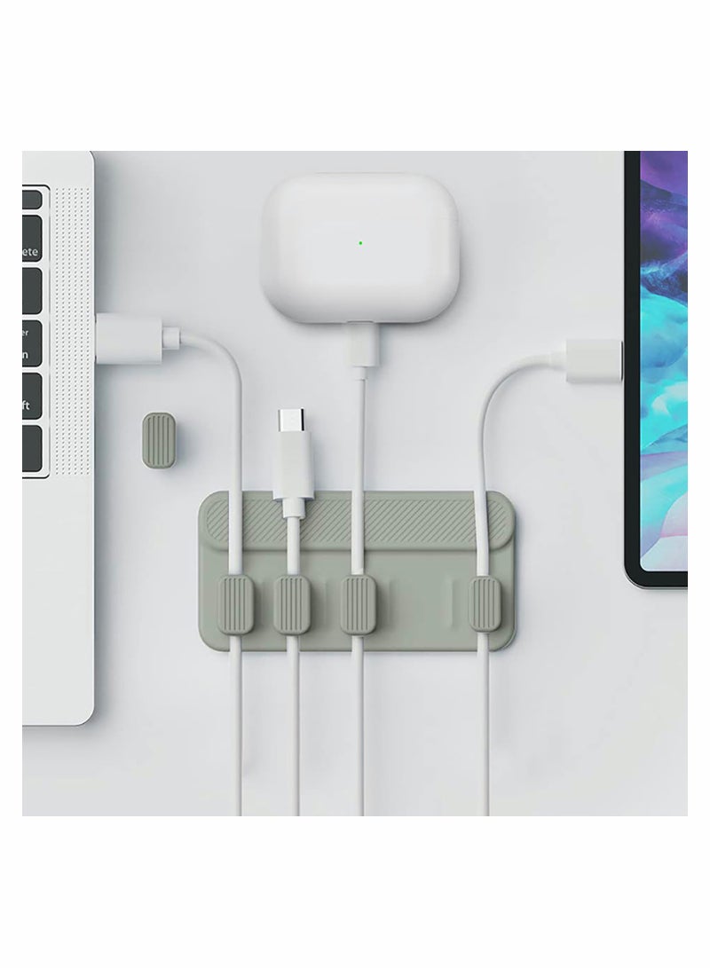 حامل إدارة كابلات مغناطيسي - 5 مشابك لكابلات Lightning و USB C، يلتصق بالخشب، المعدن، الزجاج والرخام - Image 2