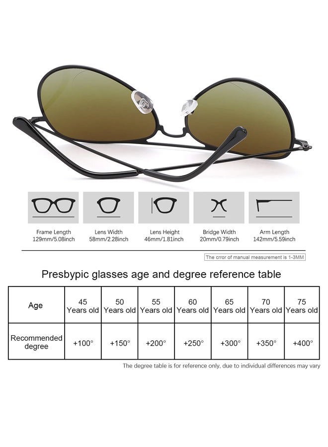 YIMI 2 Pairs Bifocal Reading Glasses UV400 Outdoor Sport Sunglasses Computer Blue Light Blocking Tinted Glasses for Men Women (Black+Brown, 2.50, multiplier_x) - Image 4