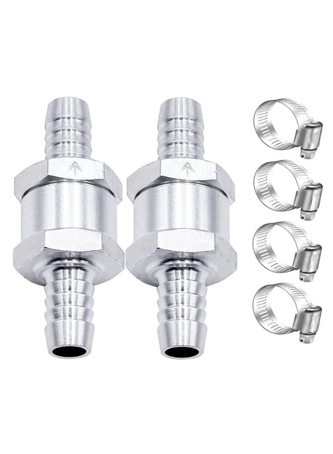 2PCS Check Valve Non Return One Way Fuel Line Check Valve Aluminium Alloy Car One Way Inline Fuel Hose Check Valve for Fuel Line Petrol Diesel Fuel Oil Water (10mm)  - Image 1