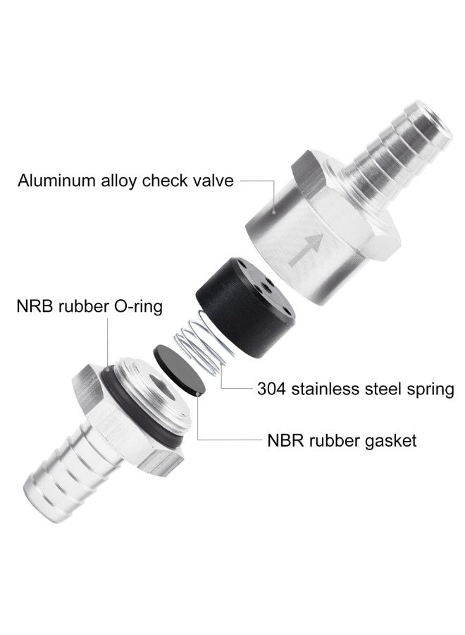 2PCS Check Valve Non Return One Way Fuel Line Check Valve Aluminium Alloy Car One Way Inline Fuel Hose Check Valve for Fuel Line Petrol Diesel Fuel Oil Water (10mm)  - Image 2