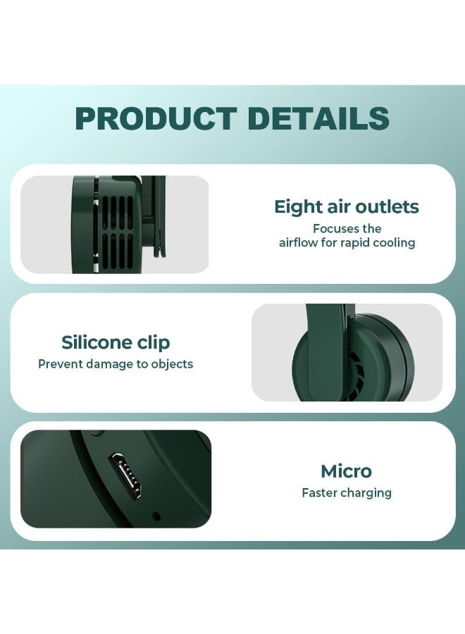 Small Clip Fan, Portable Silent Mini Bladeless Electric Fan - Image 2