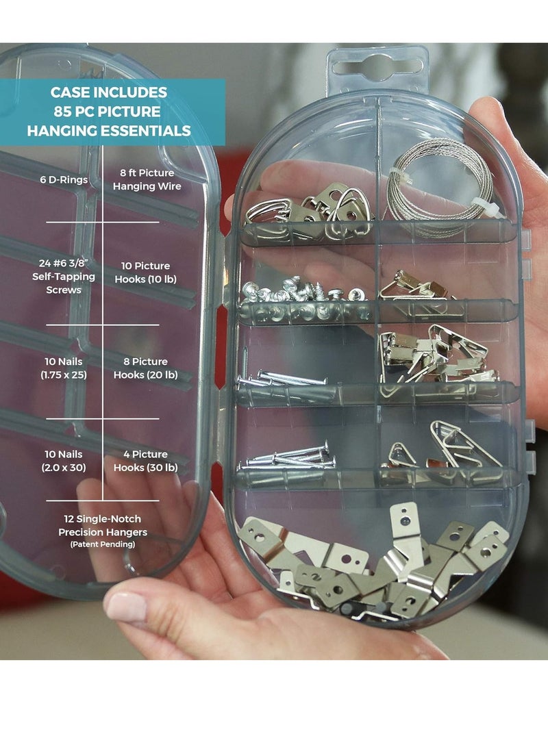 Bukela Pro, All-in-One Picture Hanging Kit - Picture Leveling and Hanging Tool - Hang Sawtooth/Wire Hangers - Wall Hanging Kit and Level Tool - Hardware Case with 85-Piece Hanging Essentials - Image 5