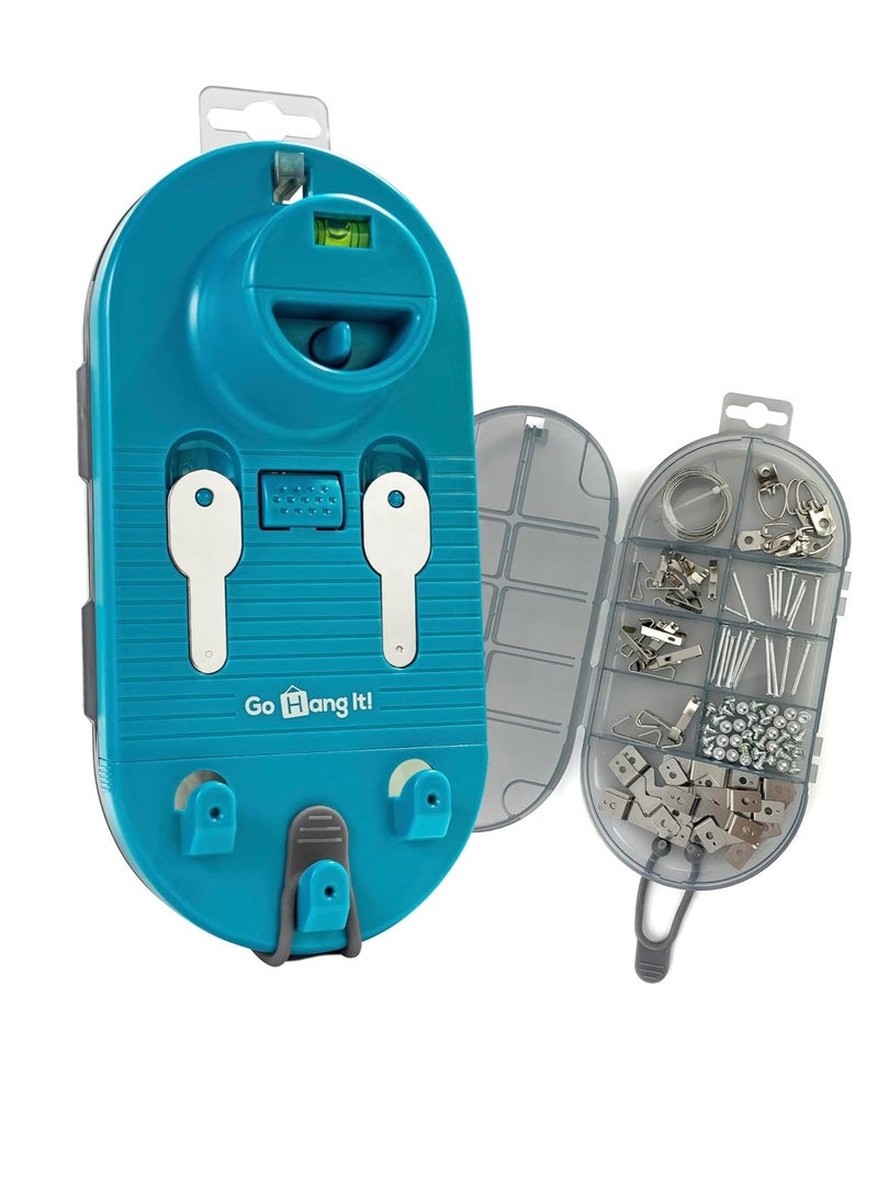 Bukela Pro, All-in-One Picture Hanging Kit - Picture Leveling and Hanging Tool - Hang Sawtooth/Wire Hangers - Wall Hanging Kit and Level Tool - Hardware Case with 85-Piece Hanging Essentials - Image 1