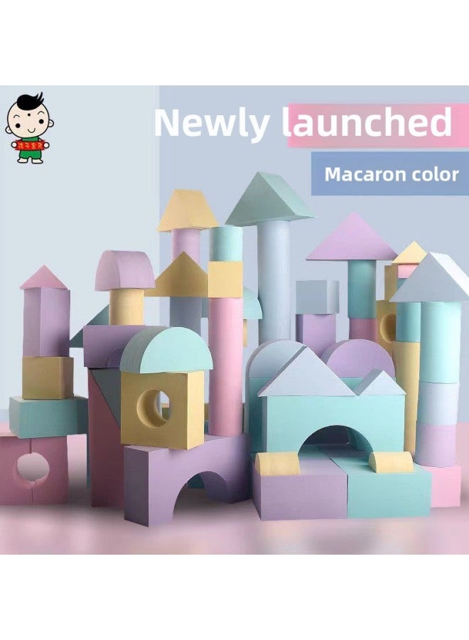 Direct EVA Building Blocks Kindergarten Children's Entertainment Toys Educational Castle Puzzle Building Blocks-Color:Color 60 Building Blocks (4.5cm Thick) - Image 2