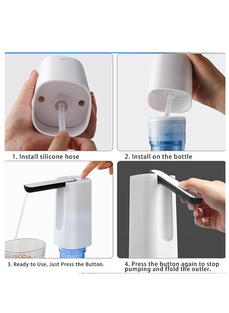 Water Bottle Pump Foldable Automatic Drinking Pump USB Charge Portable Water Dispenser for 2-5 Gallon Jugs  - Image 2