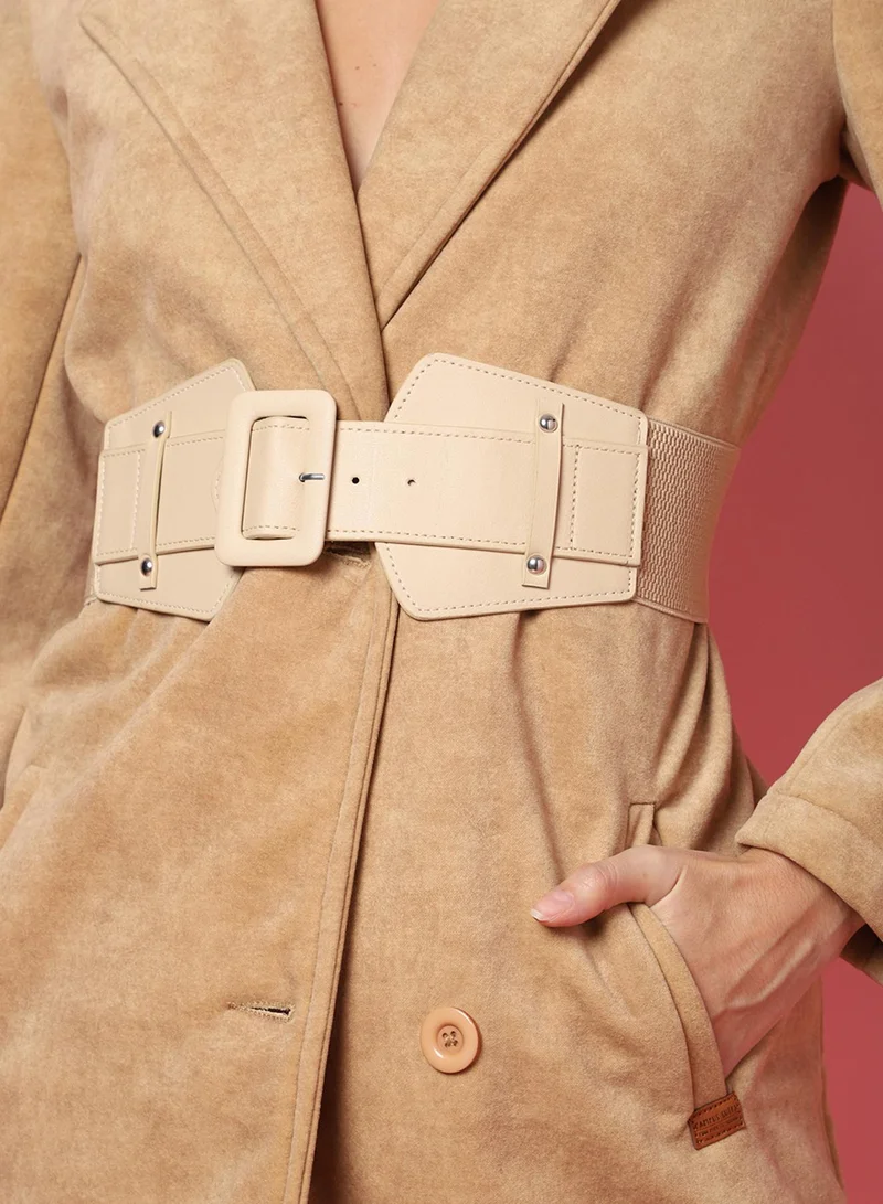 Haute Sauce White Solid Waist Belt